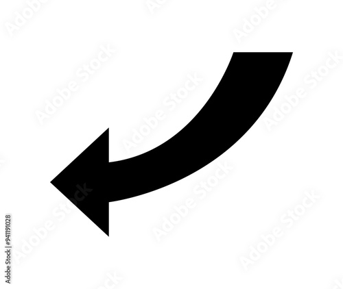 Arrow icon. Vector black left arrow icon.