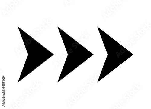 Arrow icon. Vector black right arrow icon.