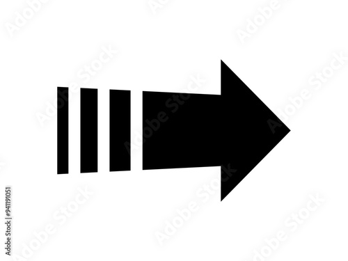 Single arrow icon. Vector black right arrow icon.
