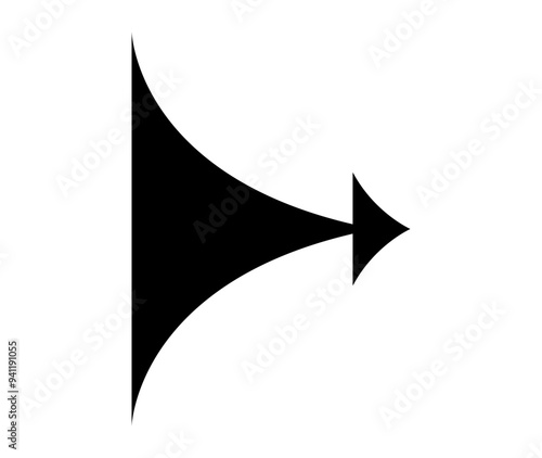 Wide arrow icon. Vector black right arrow illustration.