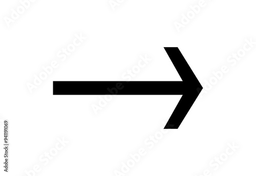 Single arrow icon. Vector black right arrow icon.