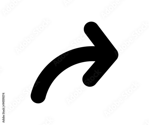 Arrow icon. Vector black right arrow icon.