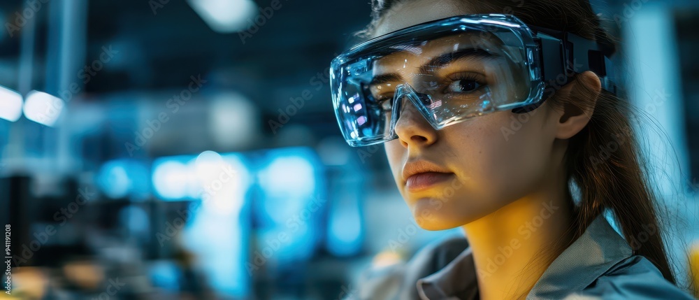 Empowered girls in a hightech industry setting, leading a project on sustainable manufacturing, environmental empowerment Empowered girls in a hightech industry setting, leading a project on sustainable manufacturing, environmental empowerment