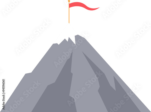 Minimalist mountain graphic with a large sun setting or rising behind the peaks, conveying a sense of adventure and tranquility.