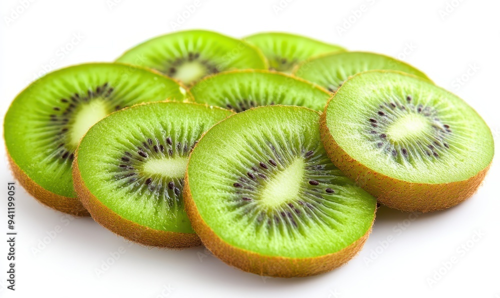 Fototapeta premium sliced kiwi fruits isolated on white background