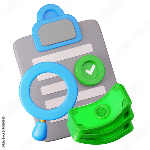 Money and Finance 3D  icon and illustration photo