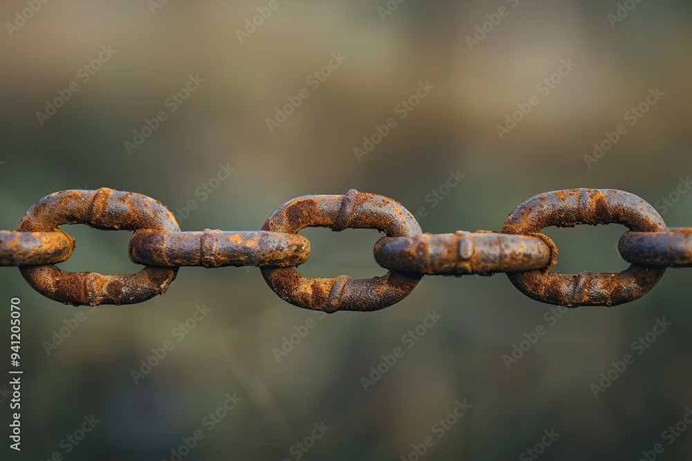 Iron chain on blurred background Iron chain on blurred background