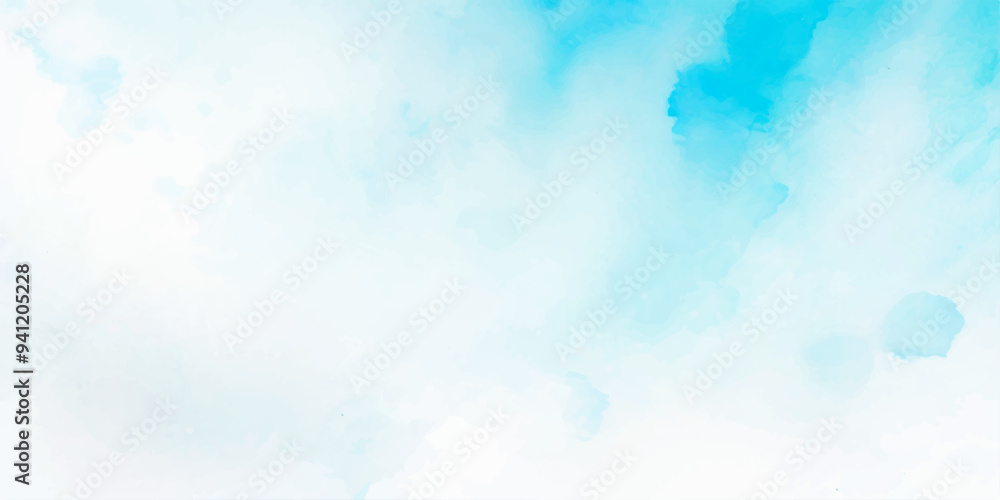 Abstract Sky blue Aquarelle paint paper textured canvas element, hand drawn watercolor illustration, painting soft blue textured on wet white paper, Light sky blue brush painted watercolor background. Abstract Sky blue Aquarelle paint paper textured canvas element, hand drawn watercolor illustration, painting soft blue textured on wet white paper, Light sky blue brush painted watercolor background.