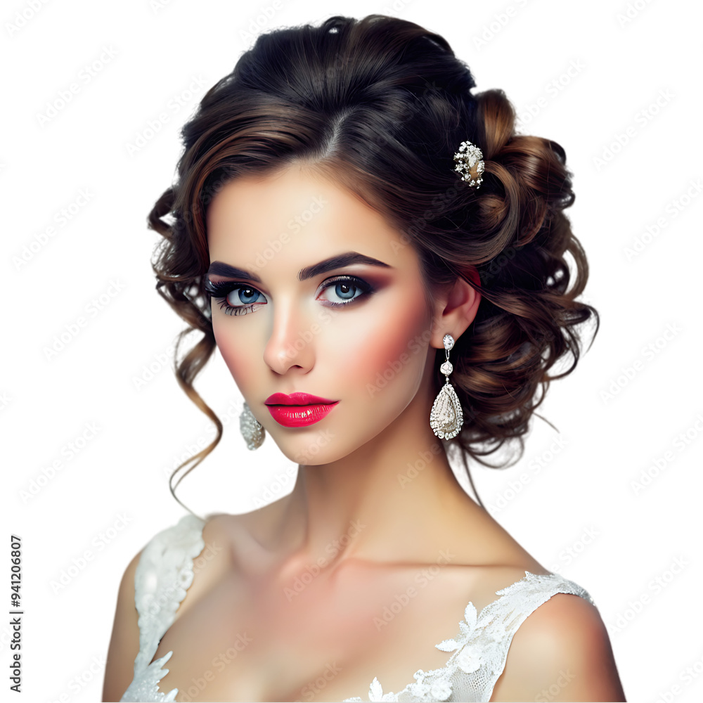 Fototapeta premium Elegant woman in white dress