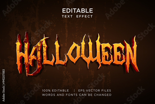 halloween pumpkin editable text effect