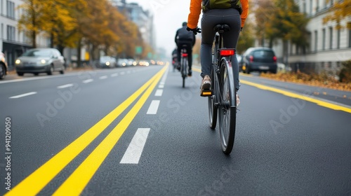 Smoothly paved bike lanes integrated into the city’s road network, promoting sustainable urban transportation.