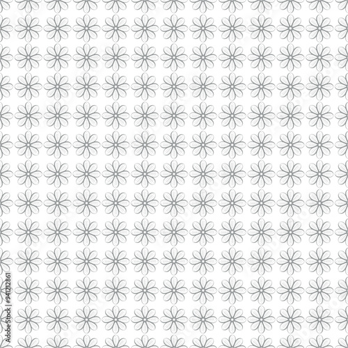 Vector geometric seamless pattern with flowers