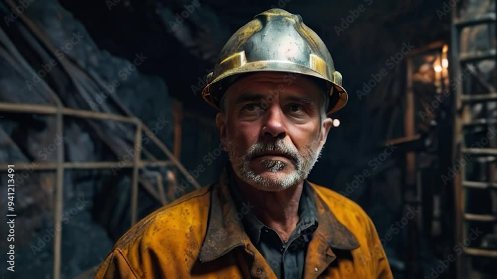Miner in Underground Mine Miner in Underground Mine
