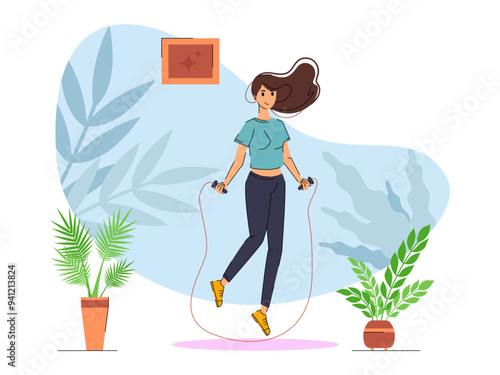 Woman Doing Fitness Exercises