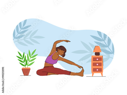 Woman Doing Yoga Exercises