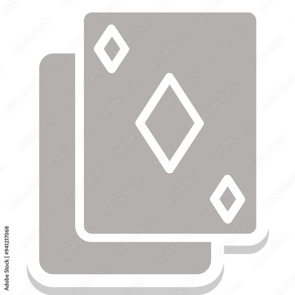 cards vector icon in sticker style cards vector icon in sticker style