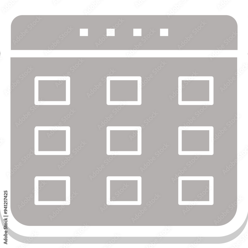 Calendar vector icon in sticker style Calendar vector icon in sticker style