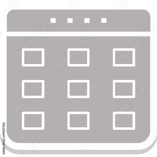 Calendar vector icon in sticker style 