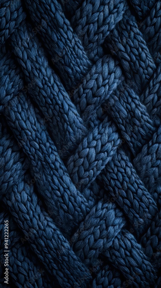A close up of a blue knit sweater A close up of a blue knit sweater