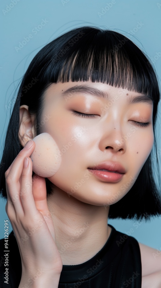 Serene and Captivating Closeup Portrait of a Young Asian Woman with Elegant Makeup and Hairstyle Serene and Captivating Closeup Portrait of a Young Asian Woman with Elegant Makeup and Hairstyle