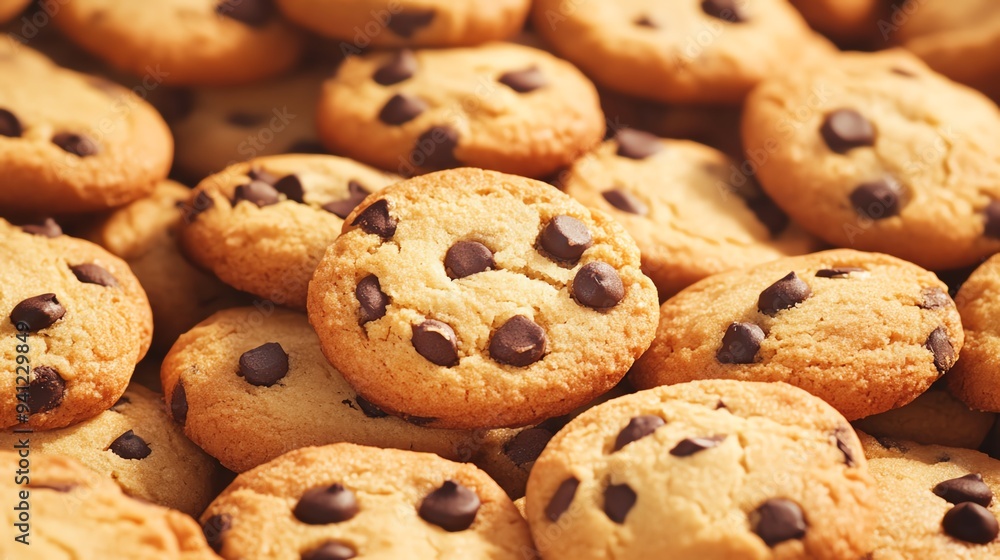Deliciously baked chocolate chip cookies piled high, perfect for dessert lovers and sweet treats enthusiasts. Deliciously baked chocolate chip cookies piled high, perfect for dessert lovers and sweet treats enthusiasts.