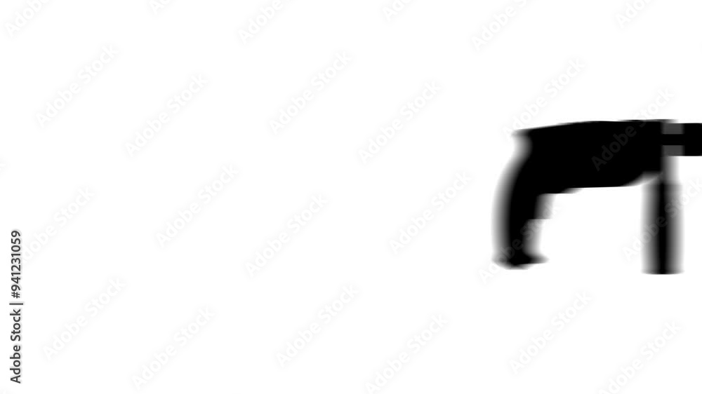 Animation set, drill symbol. Animations: transparency, zooms, transition top to down, transition left to right, slide up to down, slide left to right