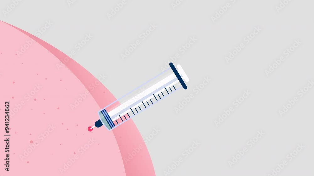 Immunisation Injections Animation Vaccine shot animation - Syringe needle injection inserted on butt ...