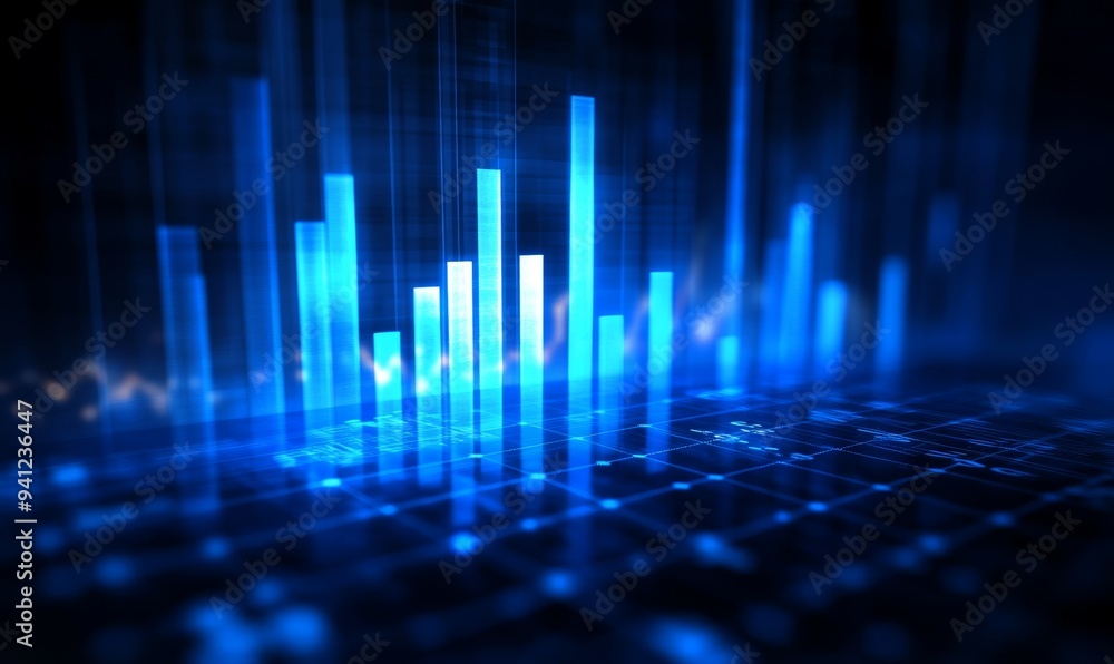 An ascending graph of numbers and lines with a financial chart An ascending graph of numbers and lines with a financial chart