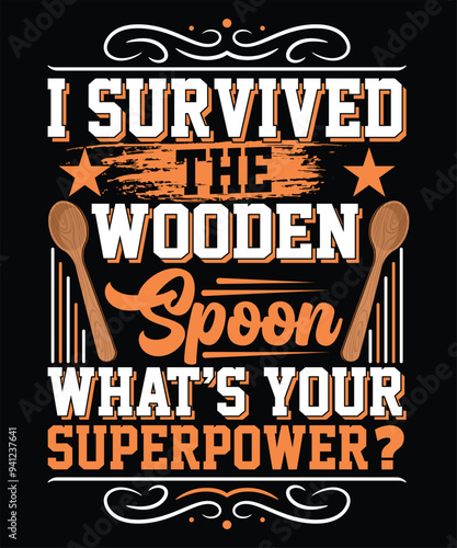 Wooden Spoon vector illustration Graphic retro vintage T Shirt Design