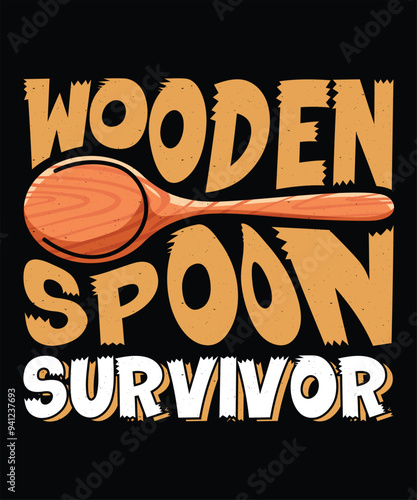 Wooden Spoon vector illustration Graphic retro vintage T Shirt Design
