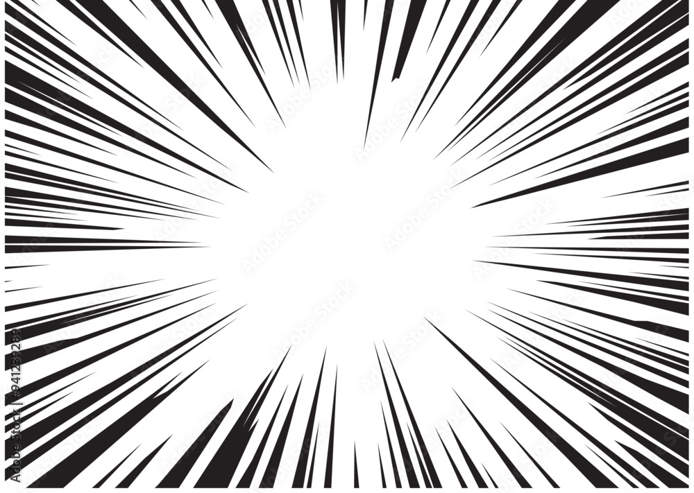 Obraz premium 漫画集中線モノクロ