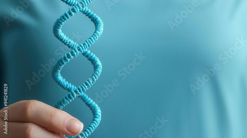 Scientist holding a 3D-printed DNA model, representing the future of genetic engineering