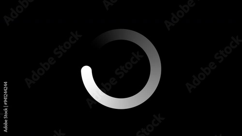White loading wheel oval graphic animation spinning on transparent background