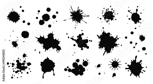 Ink Drops and Splashes Vector Collection | Ink Blots, Drips, and Splatter Design