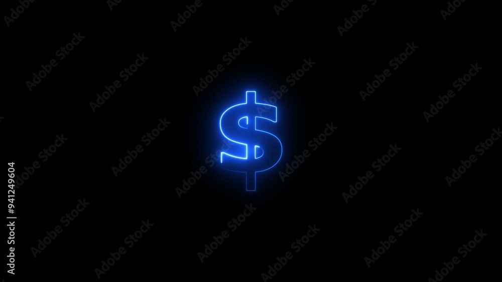 Business and finance conceptual neon light dollar icon illustration background. Business and finance conceptual neon light dollar icon illustration background.