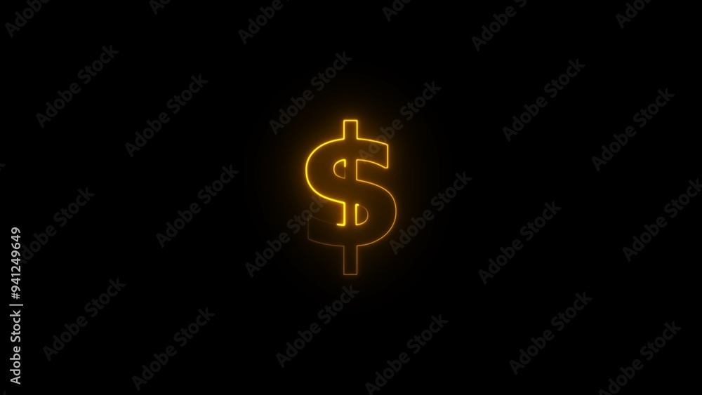 Business and finance conceptual neon light dollar icon illustration background. Business and finance conceptual neon light dollar icon illustration background.