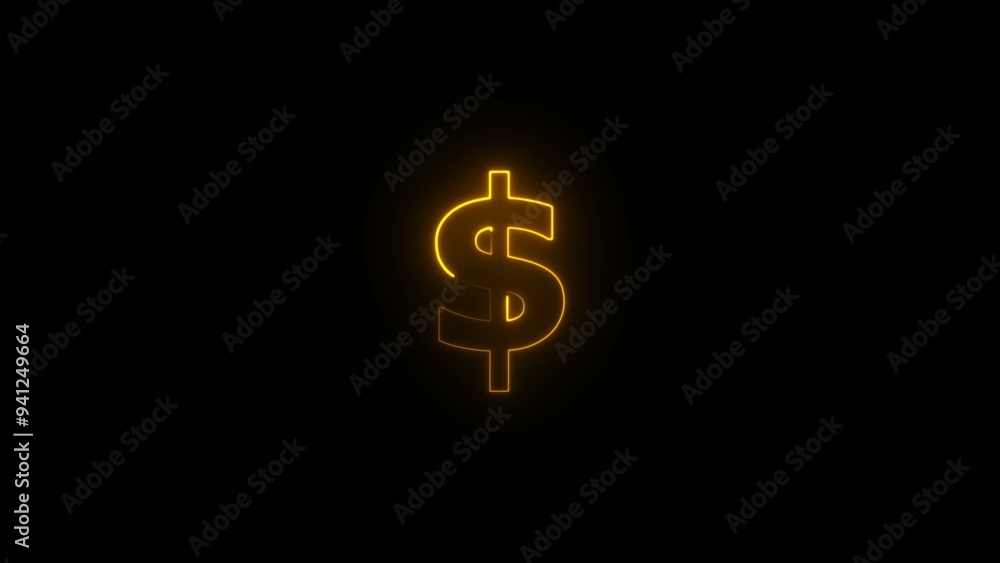 Business and finance conceptual neon light dollar icon illustration background. Business and finance conceptual neon light dollar icon illustration background.