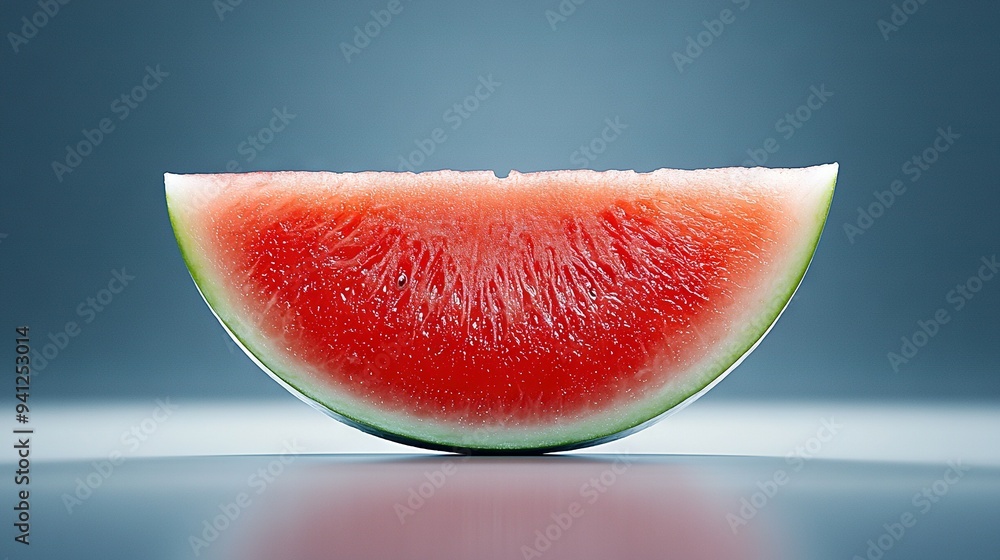 Watermelon resting on reflective surface Watermelon resting on reflective surface