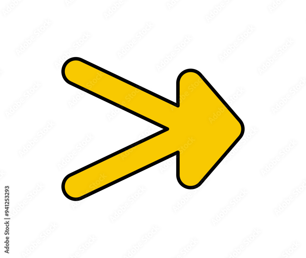 Yellow arrow icon. Vector double right arrow icon. Yellow arrow icon. Vector double right arrow icon.