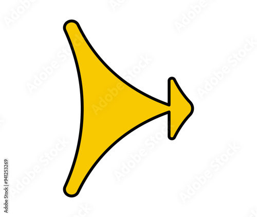 Arrow icon. Vector double yellow right arrow icon.