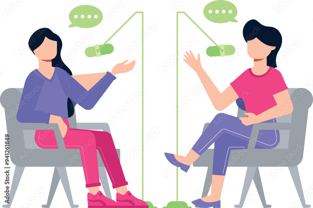 The girls are talking in the podcast. The girls are talking in the podcast.