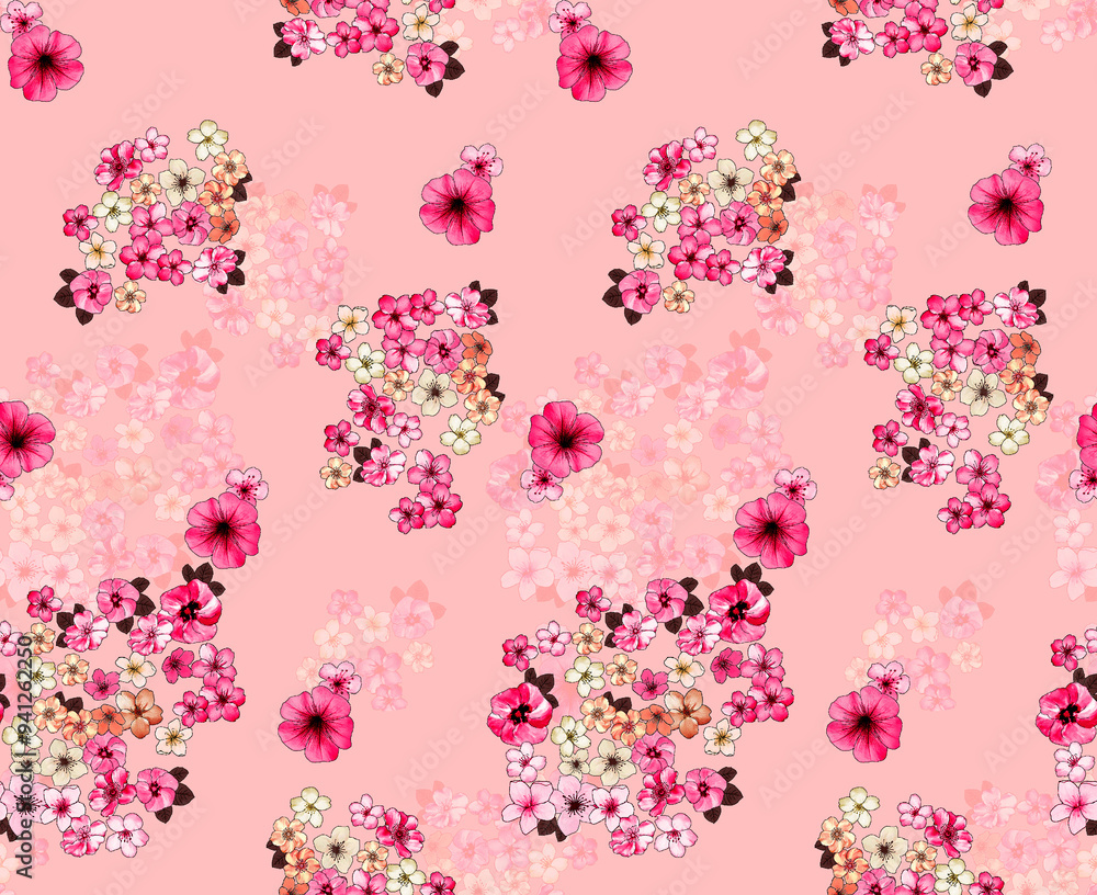 pink background illustration floral design pink background illustration floral design