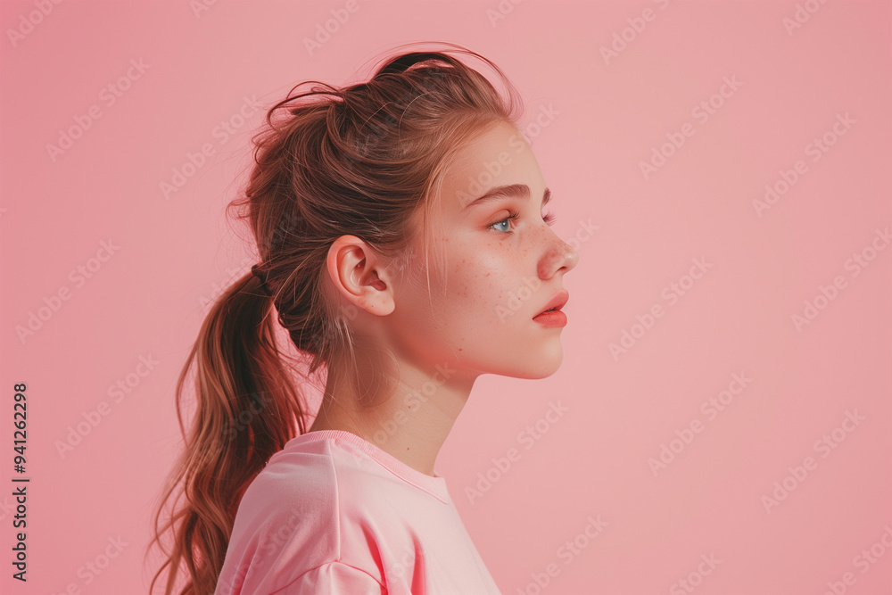 young beautiful aesthetic model pastel colour style young beautiful aesthetic model pastel colour style