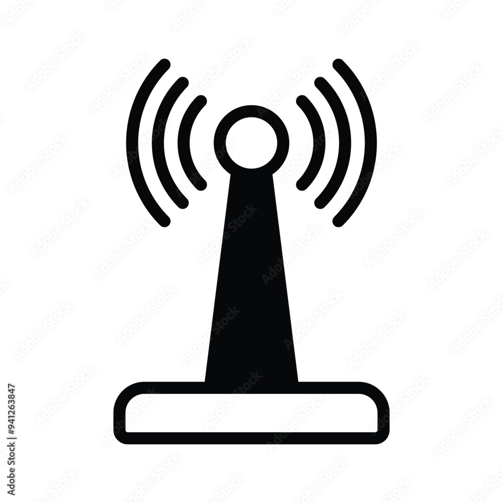 A broadband network antenna icon design, premium vector A broadband network antenna icon design, premium vector