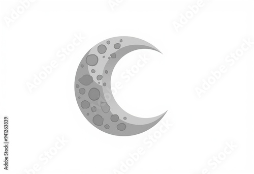 Vector Moon Illustration: Isolated Crescent Moon Line Art for Minimalist Design