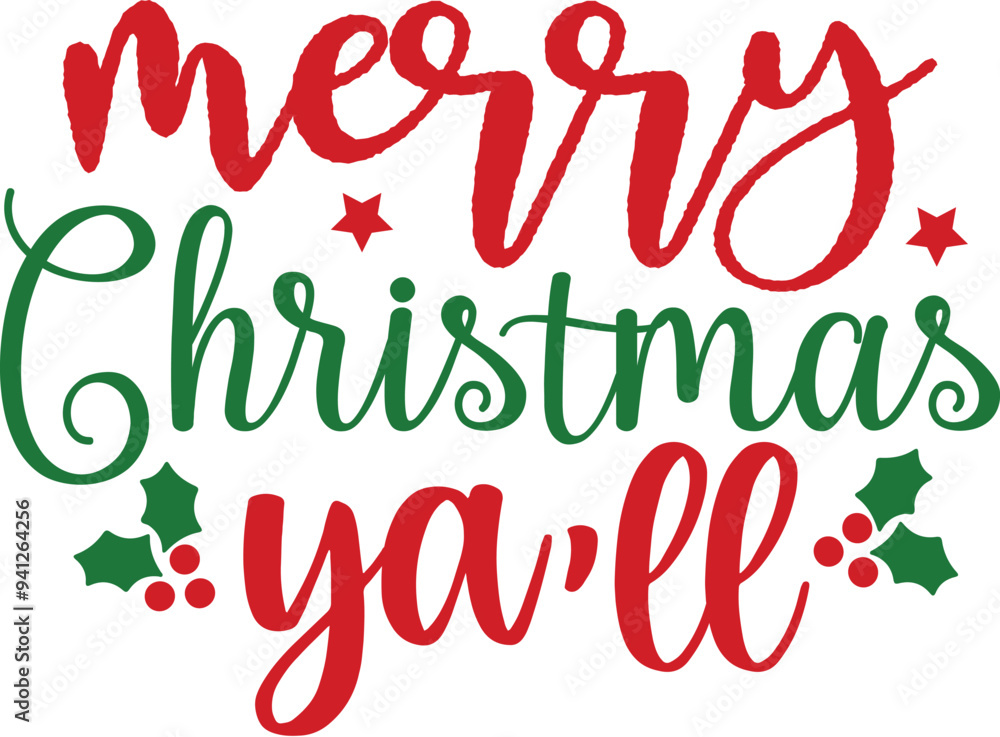 Naklejka premium Merry Christmas Ya'll