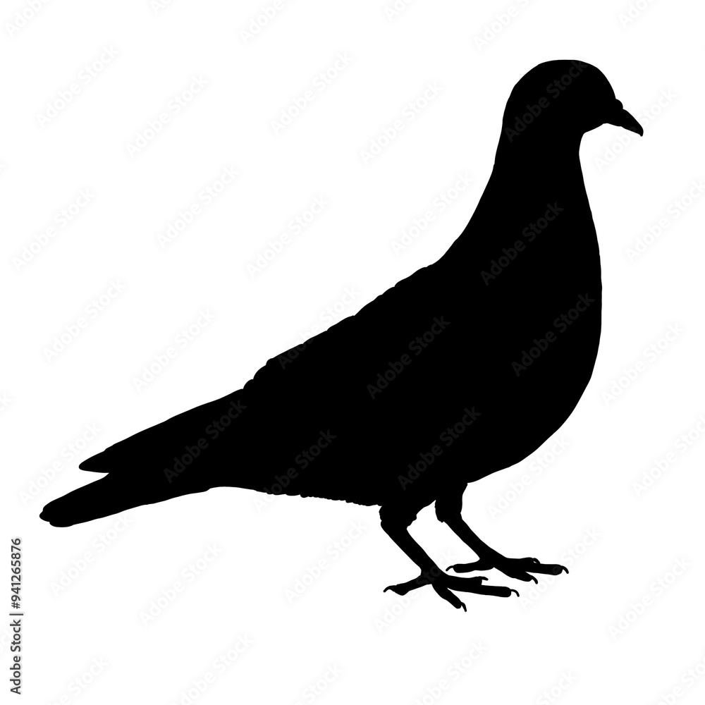Fototapeta premium pigeons black silhouette illustration