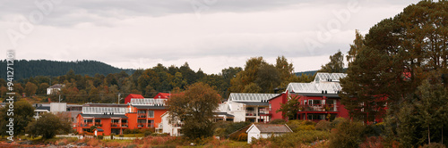 Wallpaper Mural Suburban homes with unique glass greenhouse roofs Torontodigital.ca
