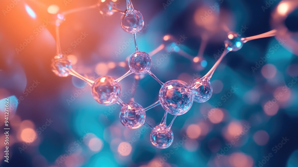 3D illustration of an abstract molecular structure representing scientific or medical themes suitable for various educational and informational purposes 3D illustration of an abstract molecular structure representing scientific or medical themes suitable for various educational and informational purposes