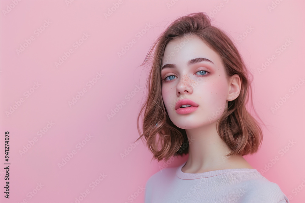 young beautiful aesthetic model pastel colour style young beautiful aesthetic model pastel colour style